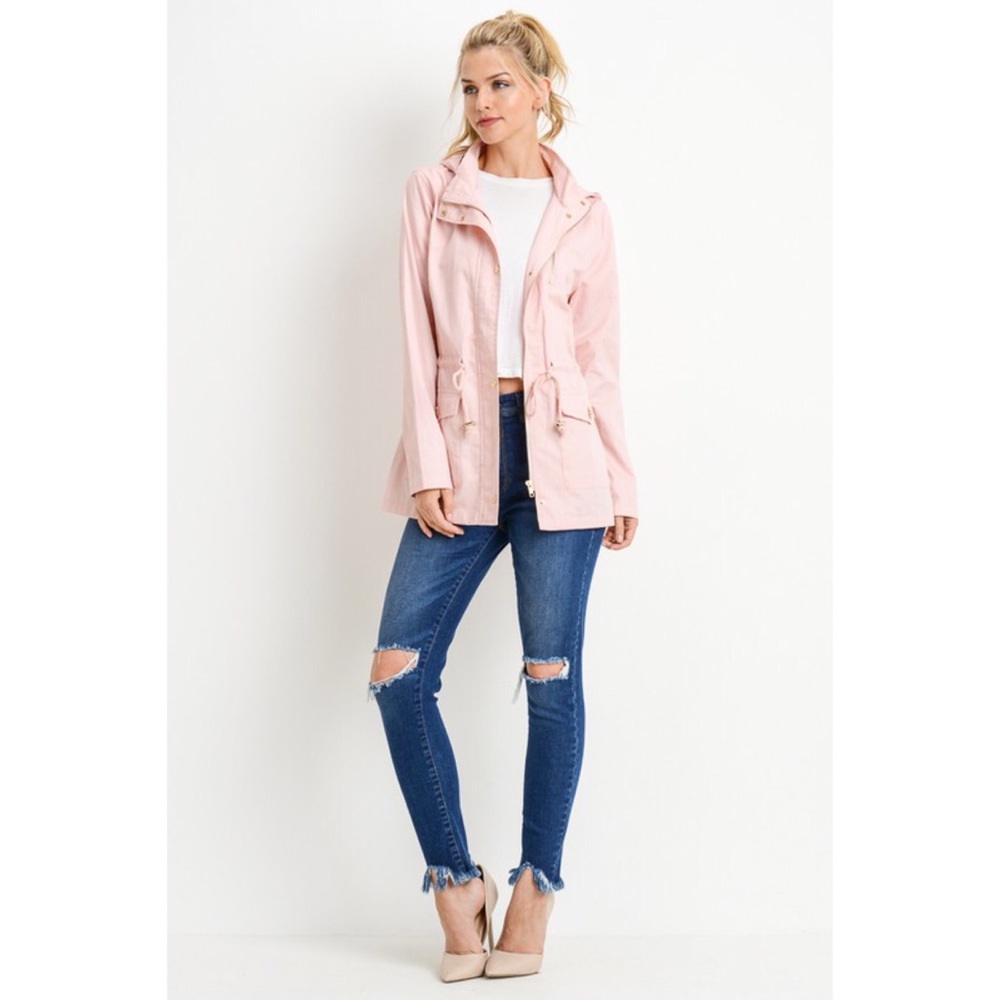 LAST ONE! Hooded Anorack Jacket - Blush - Picture 3 of 6